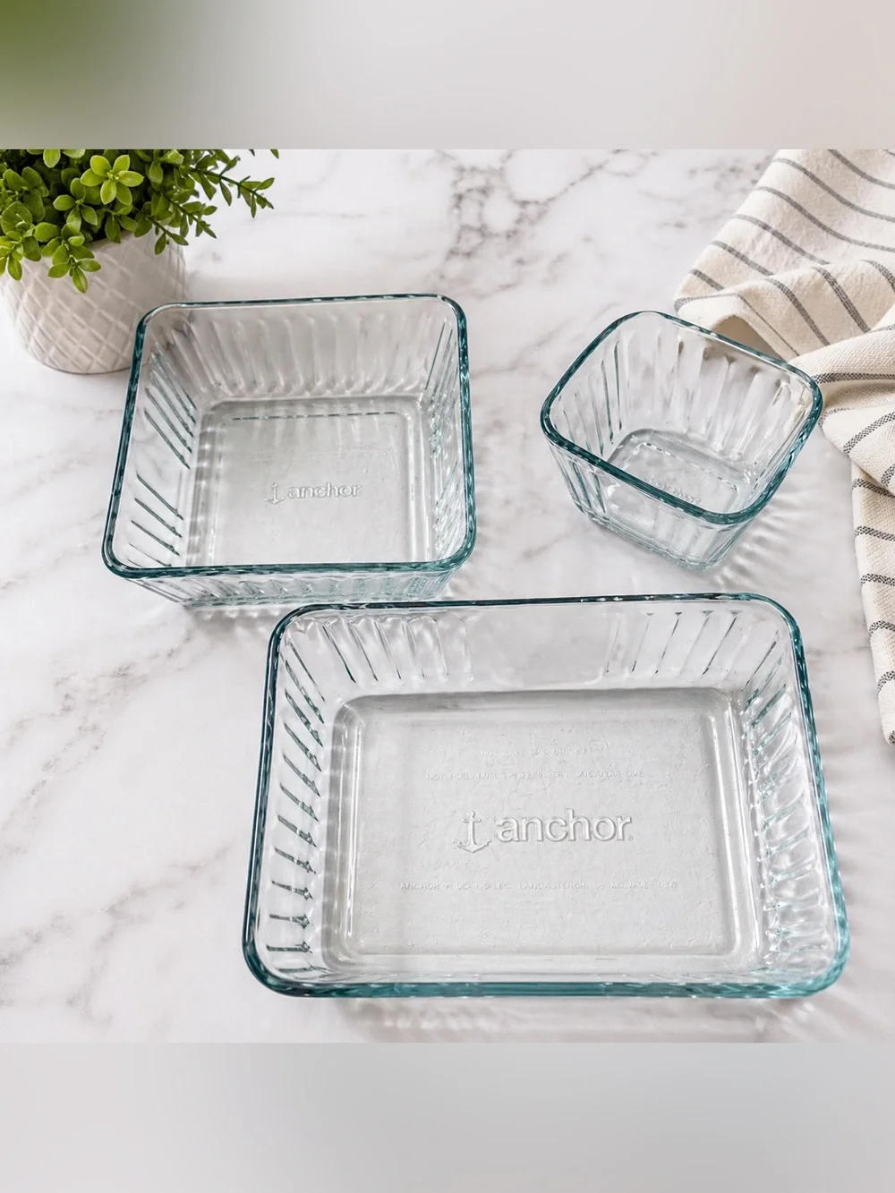 ✨ VINTAGE ANCHOR HOCKING GLASS BOWLS SET ✨